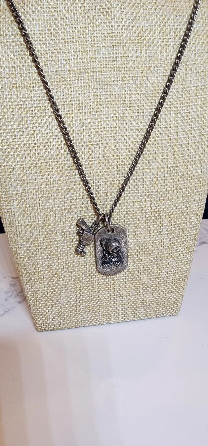 WB Marvin the Martian Dog Tag Pewter Necklace