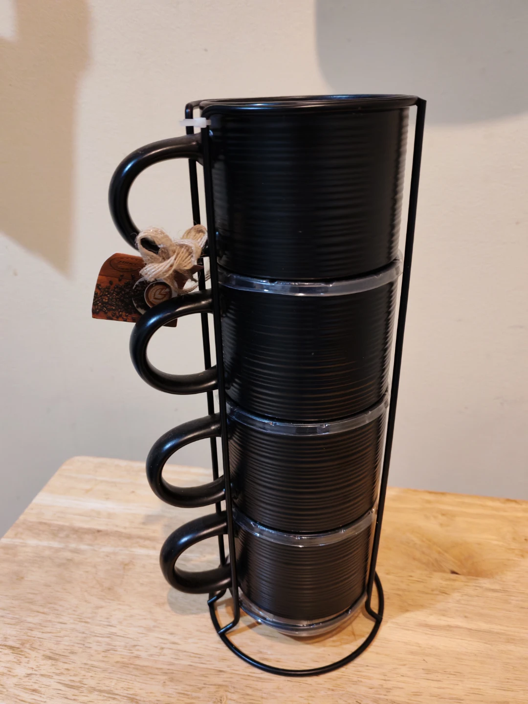 Black Mug Stack with Stand - Holds 4 Mugs - photo 2