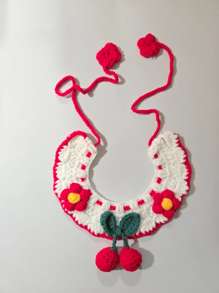 Handmade Adjustable Crochet Pet Collar, Christmas gift #Cleanout image indicator(3)