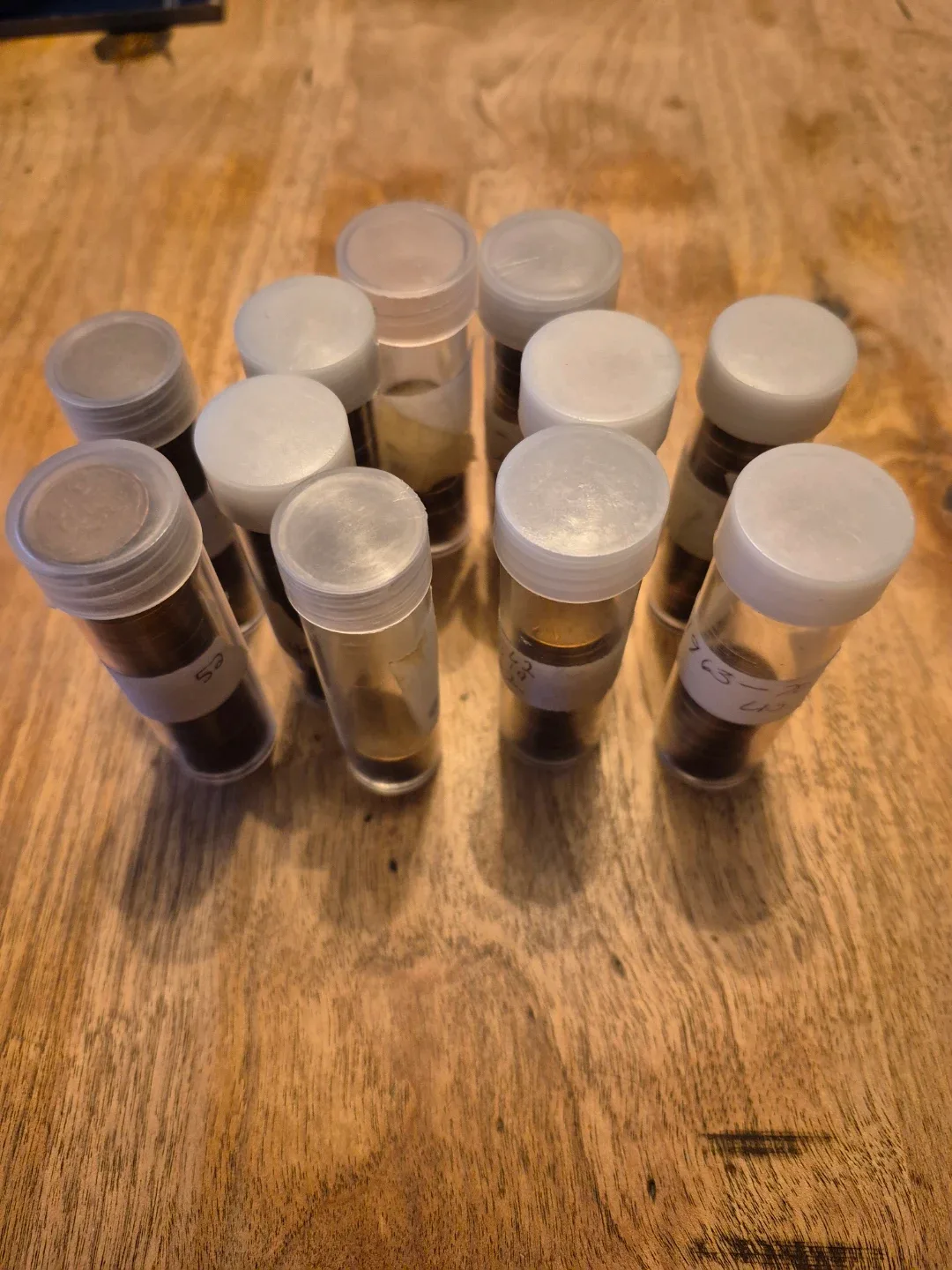 Tubes of USA pennies includes 212 wheat cents