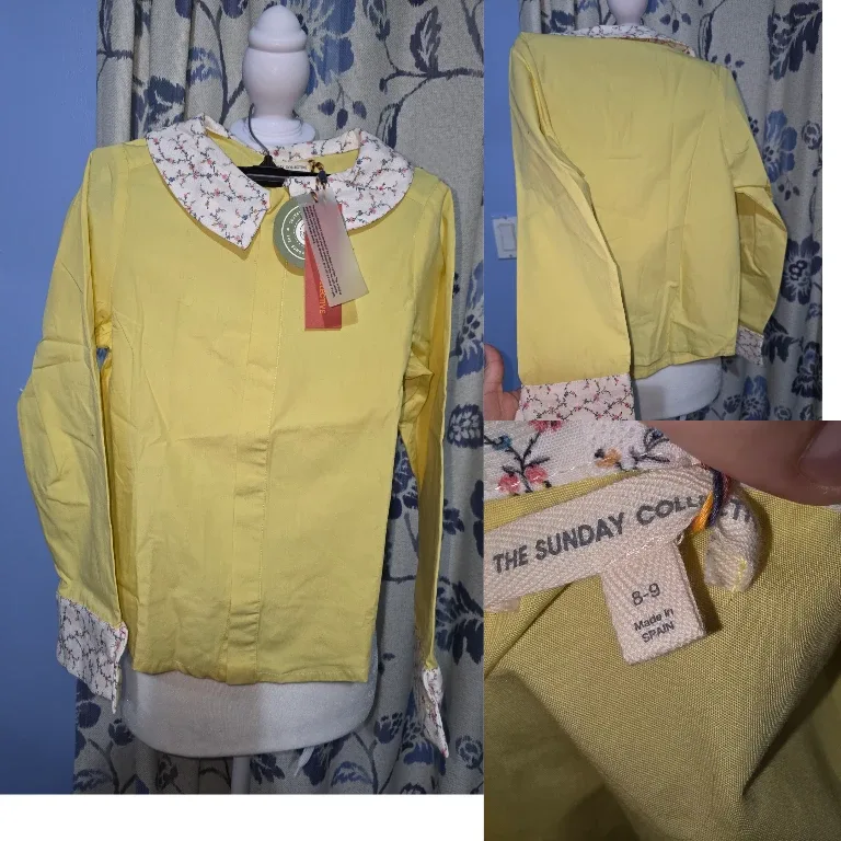 The Sunday Collective Yellow Blouse Size 8-9