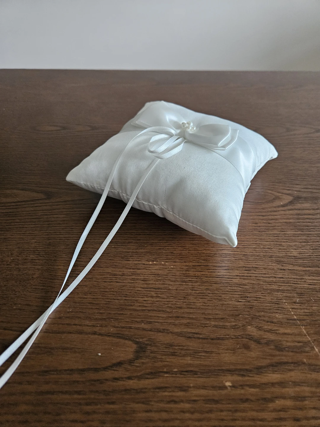 White Wedding Ring Pillow