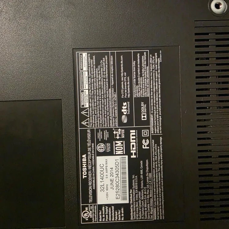 Toshiba 32L1400UC 32" TV image indicator(3)