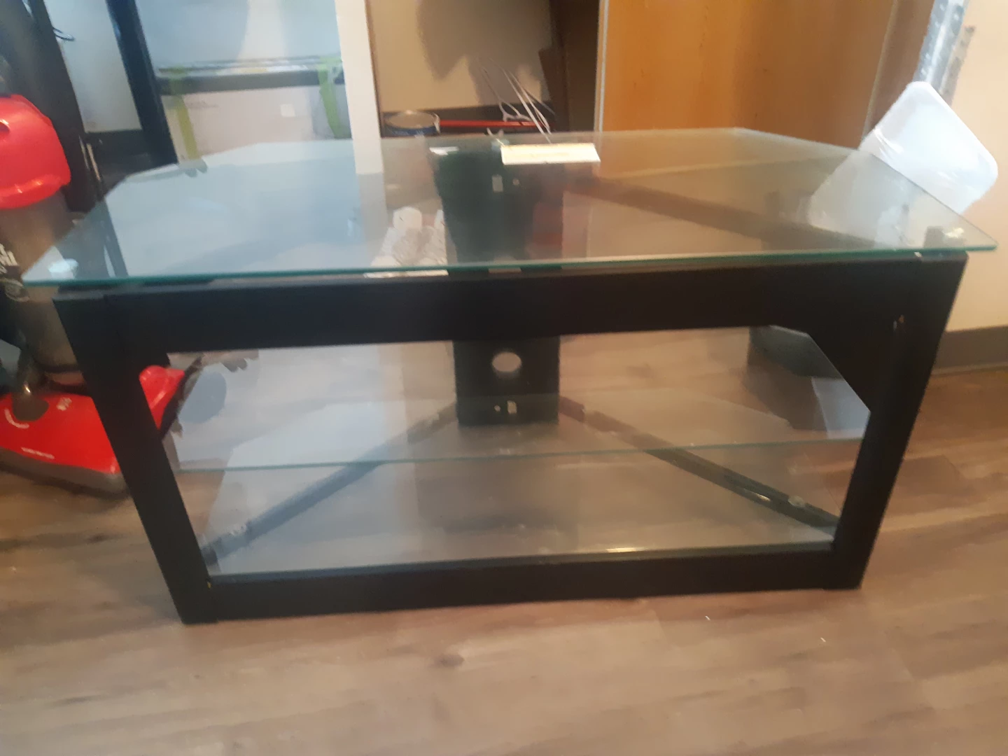 Glass Top TV Stand - Black Frame - photo 3