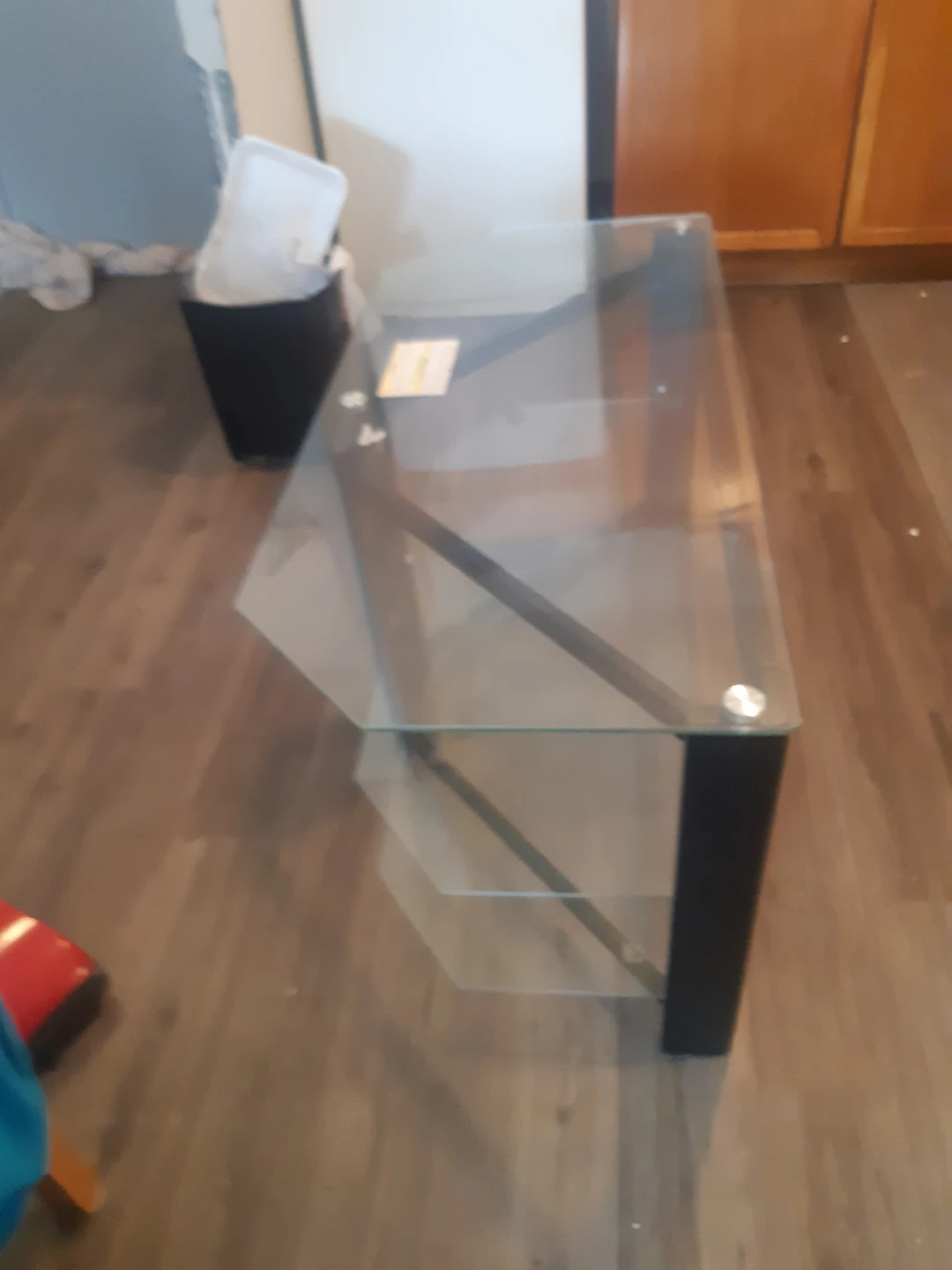 Glass Top TV Stand - Black Frame - photo 5