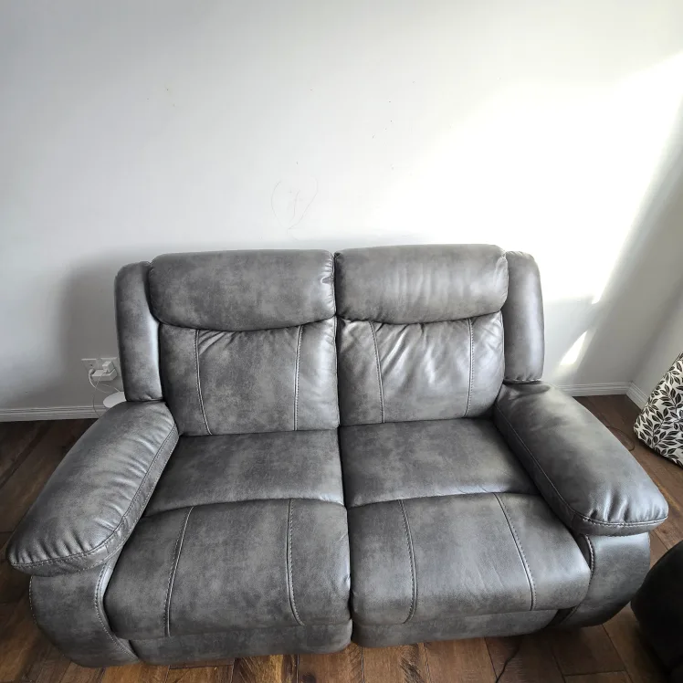 Grey Reclining Loveseat & Sofa Set