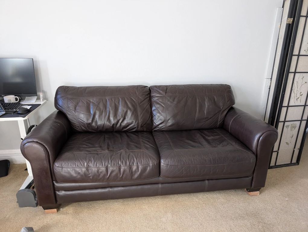 Brown Leather Sofa