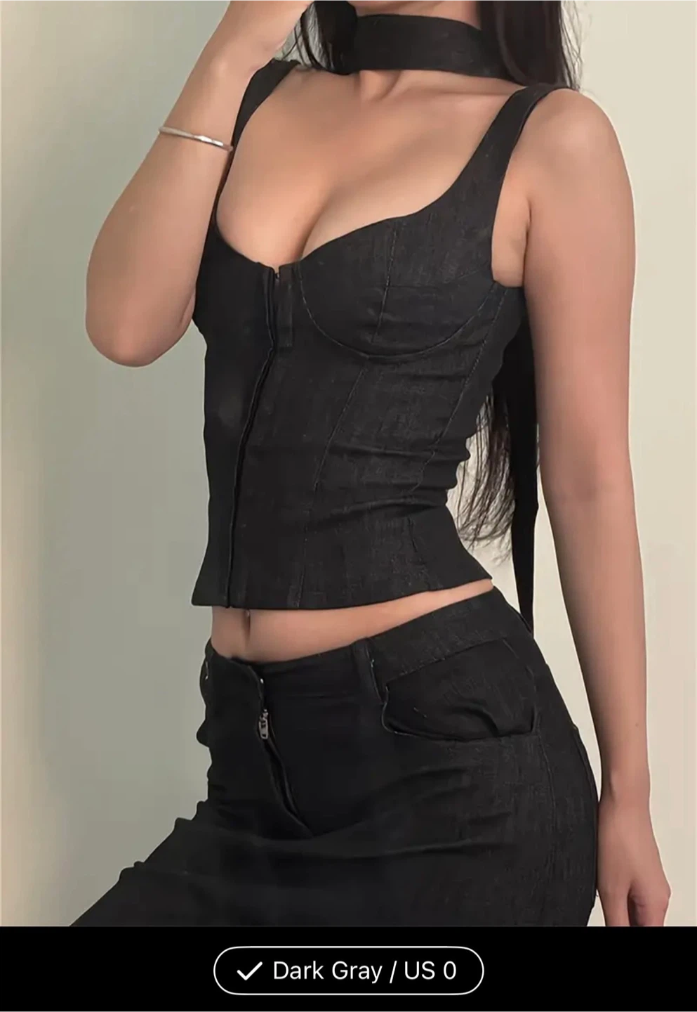 Dark Gray Corset Top - photo 2