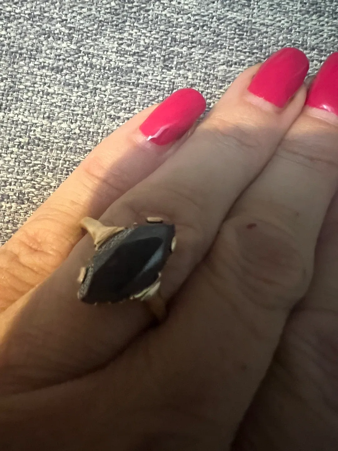 10 k Gold Ring with Black Alaskan stone