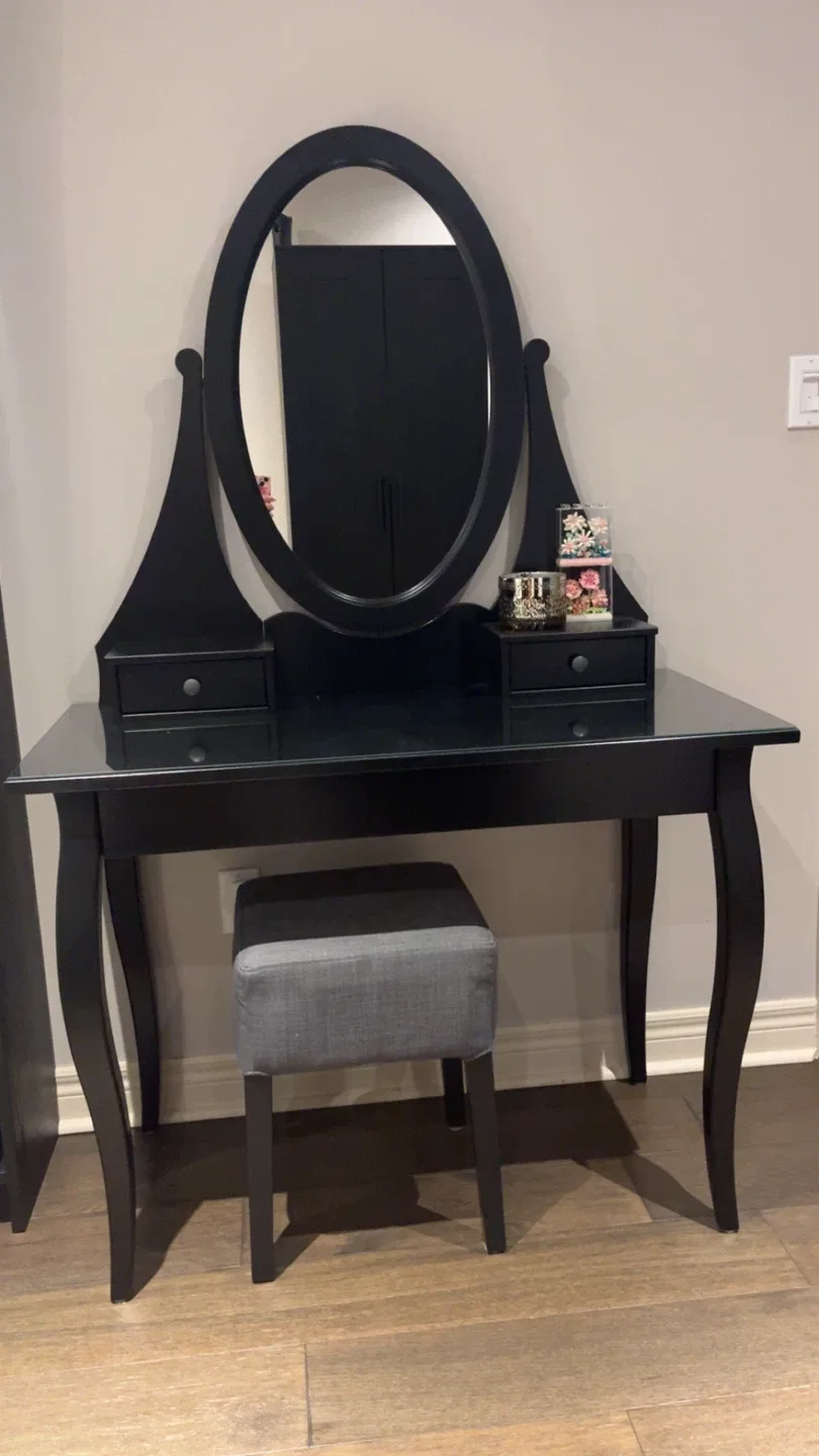 Black IKEA Hemnes Vanity