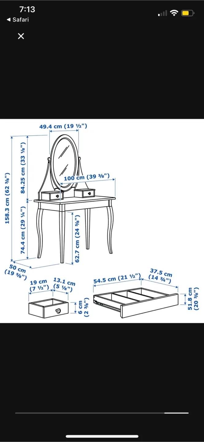 Black IKEA Hemnes Vanity image indicator(4)