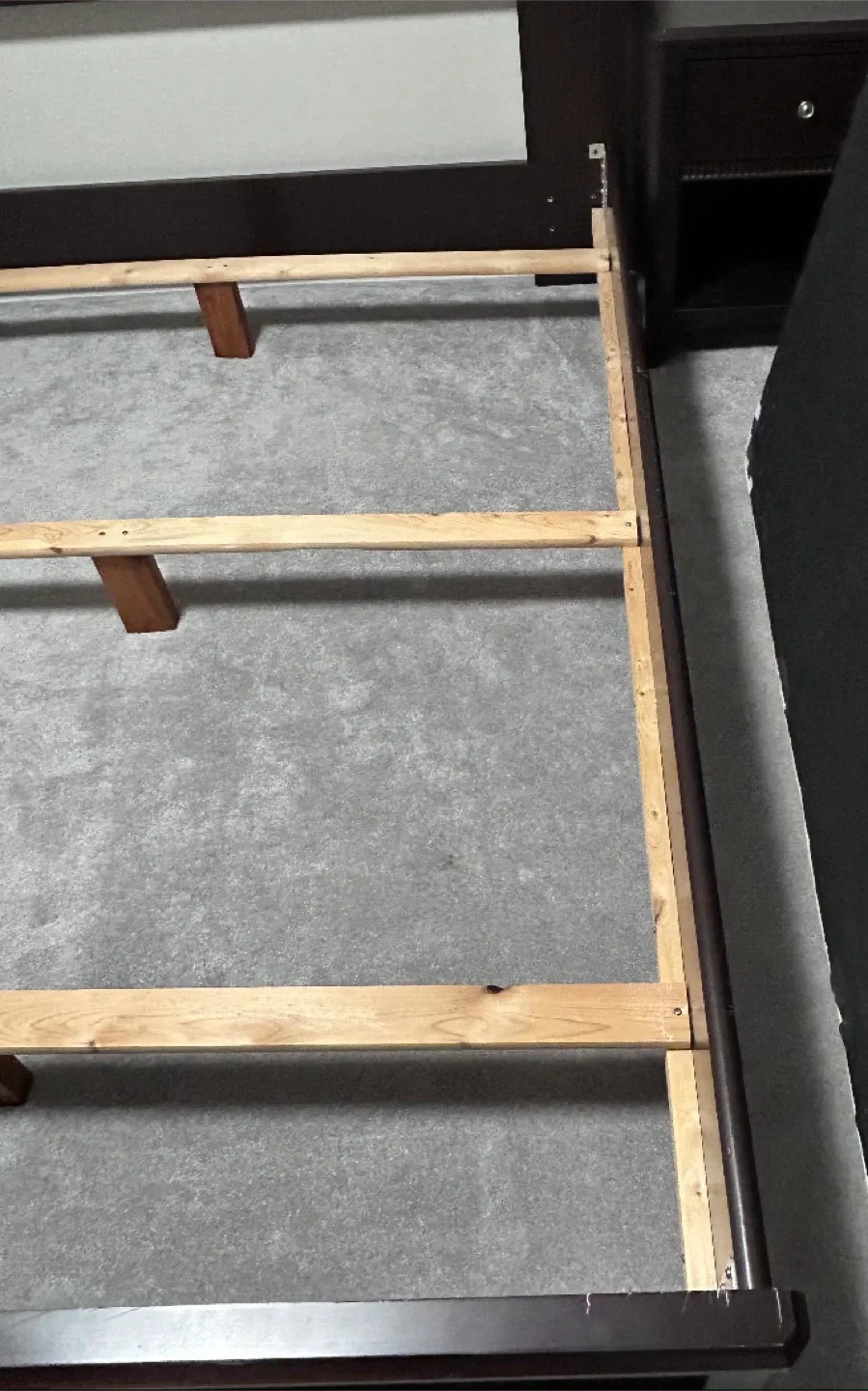 Dark Wood Queen Bed Frame with Headboard image indicator(4)