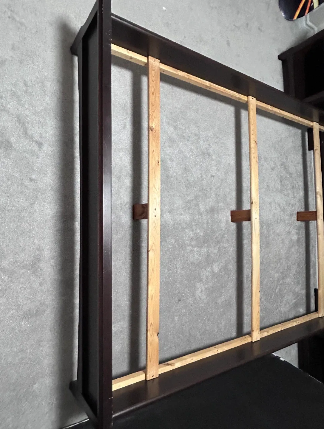 Dark Wood Queen Bed Frame with Headboard image indicator(2)