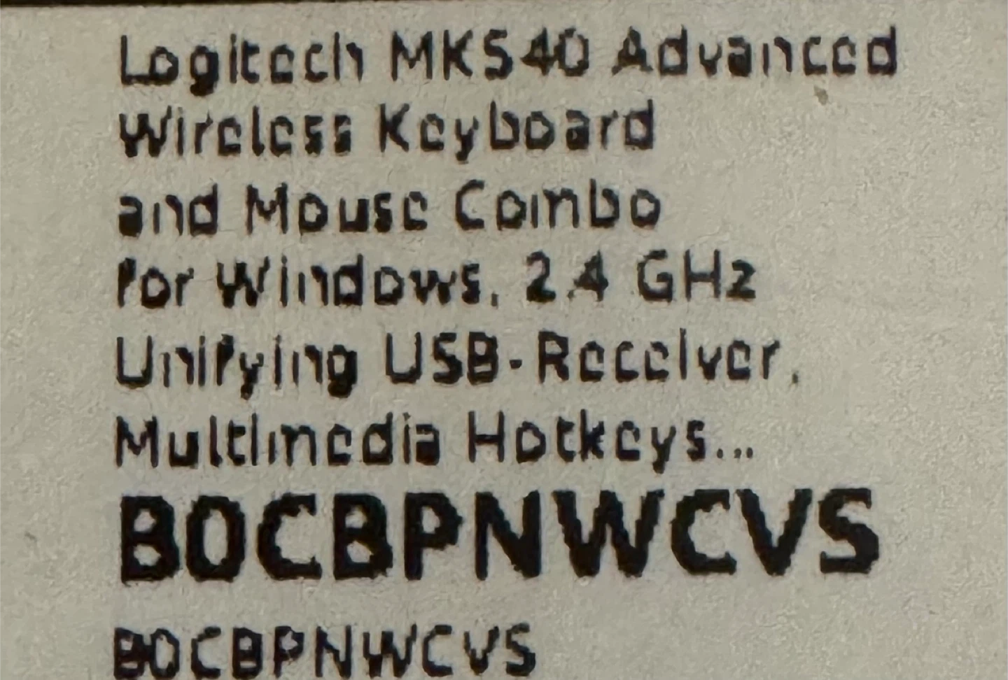 Logitech MK540 Advanced Wireless Keyboard & Mouse - New!