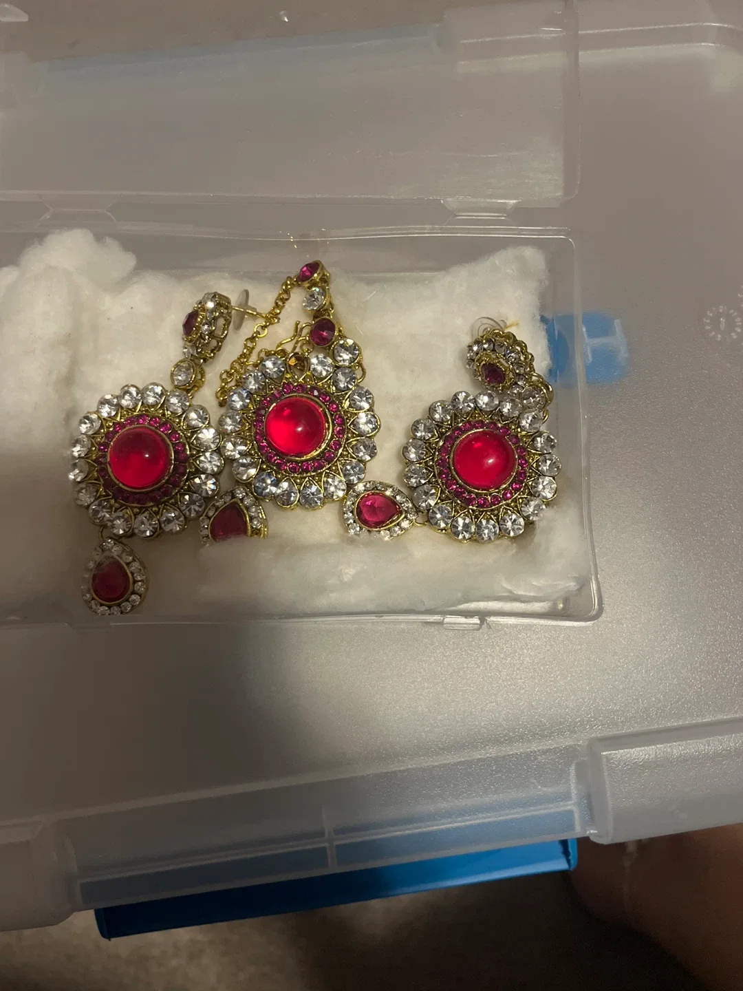Red & Gold Indian Earrings