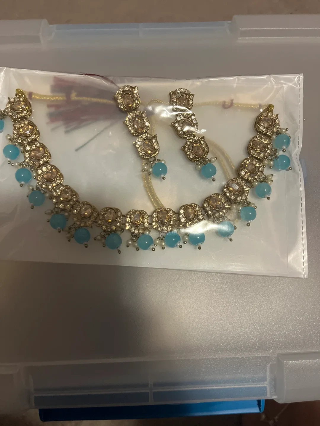 Necklace and Earring Set - Blue