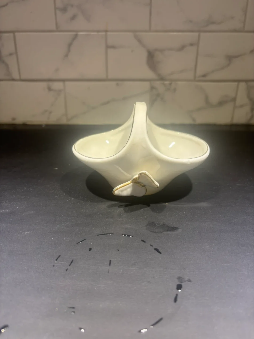 Vintage Butterfly Handle Basket Lenox China with 24k Gold Trim