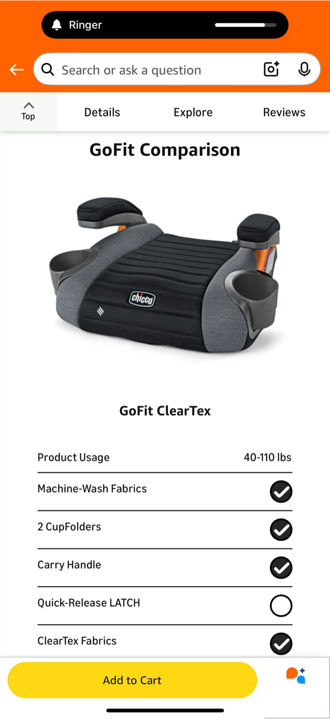 Chicco GoFit ClearTex Booster Car Seat - photo 4