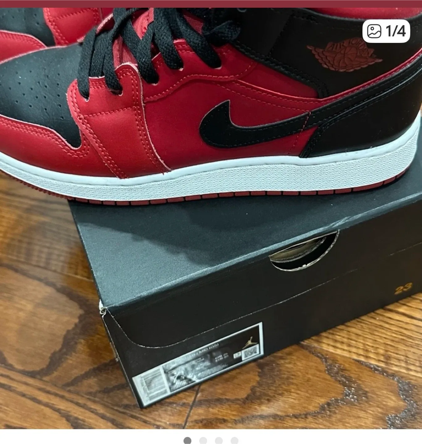 Air Jordan 1 Mid (GS) Gym Red/Black - Size 7Y