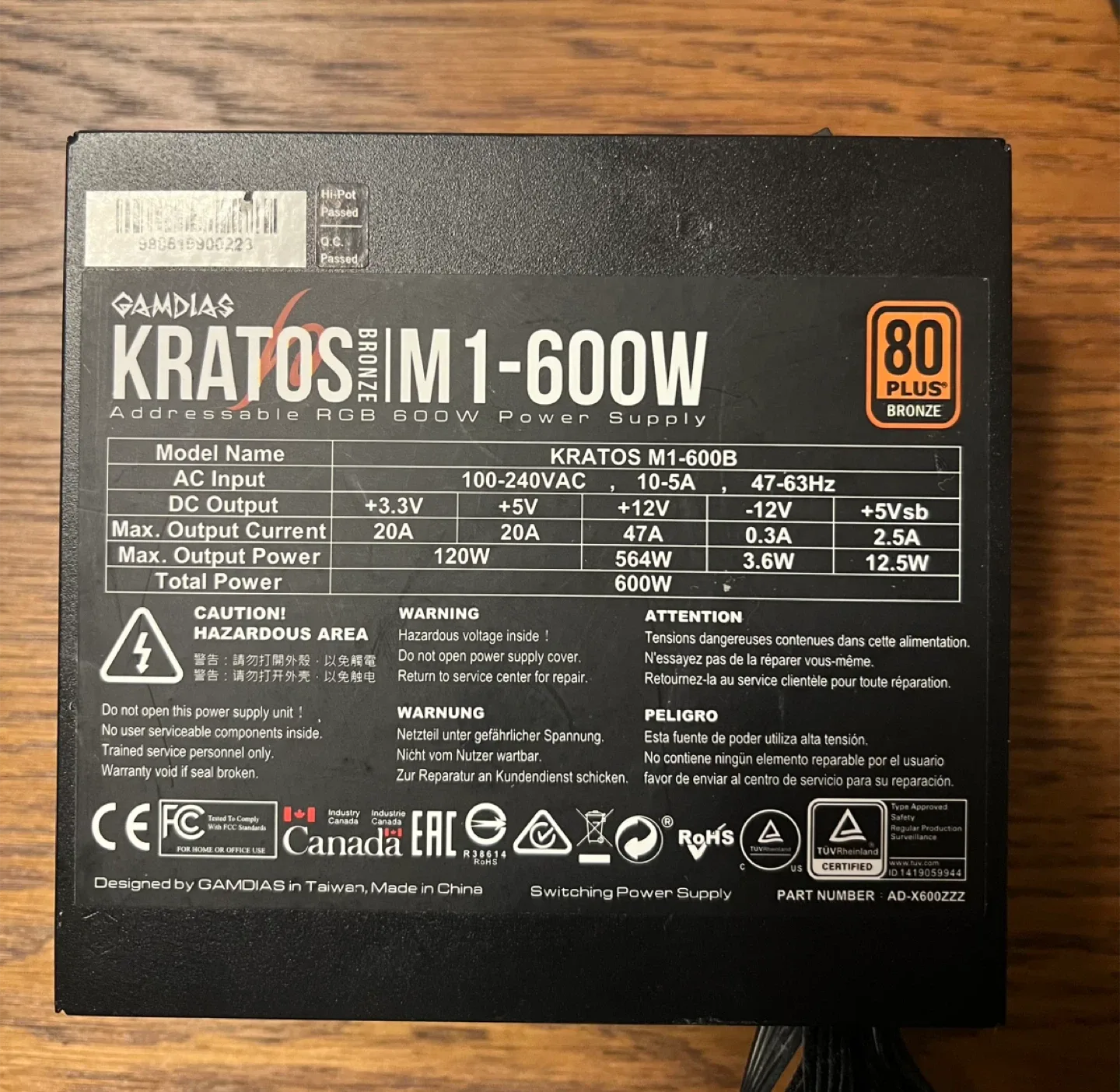 Gamdias Kratos M1-600W Addressable RGB 600W Power Supply image indicator(2)