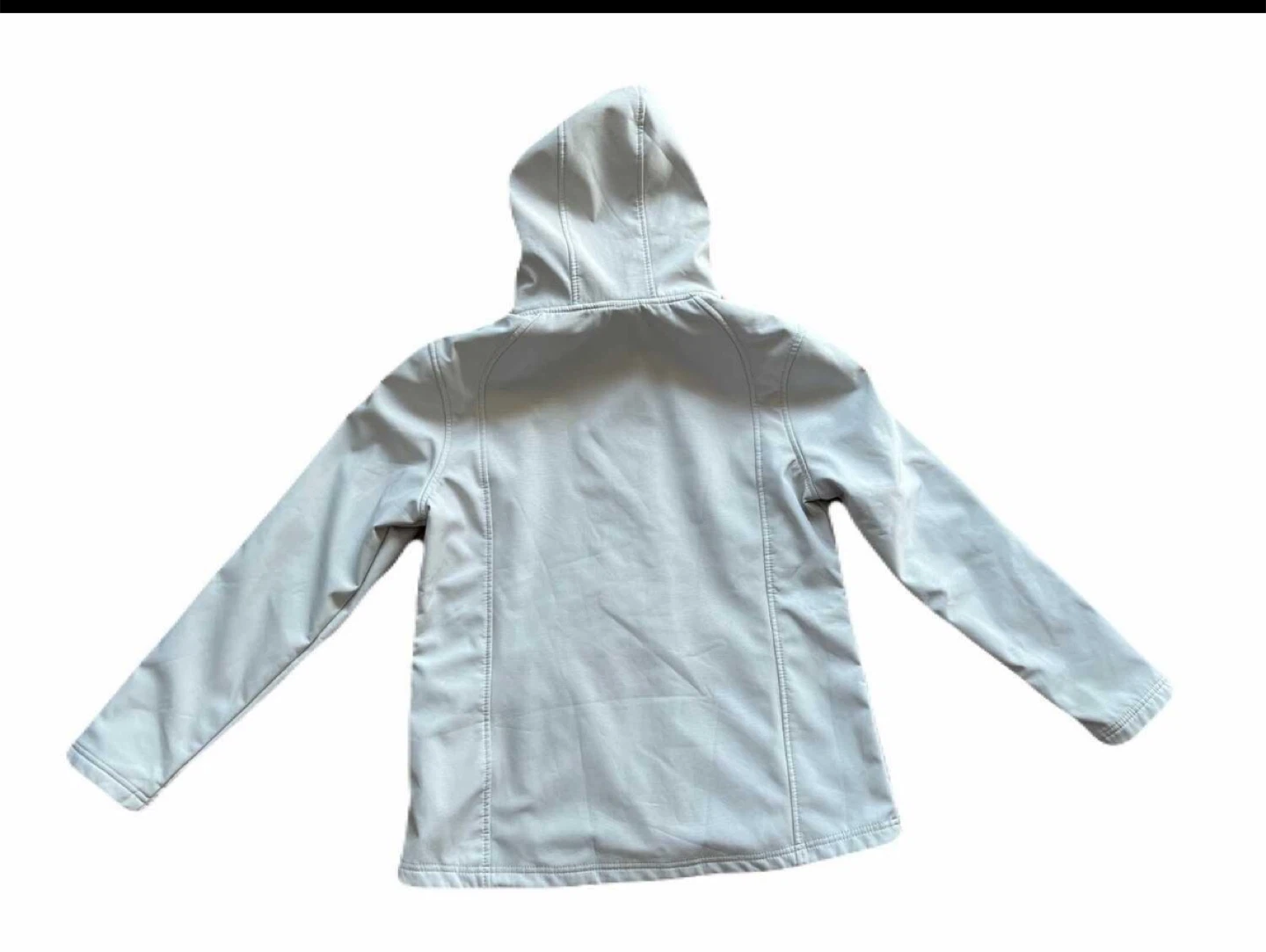 Athletic Works women’s large soft shell jacket, hood, off white - photo 3