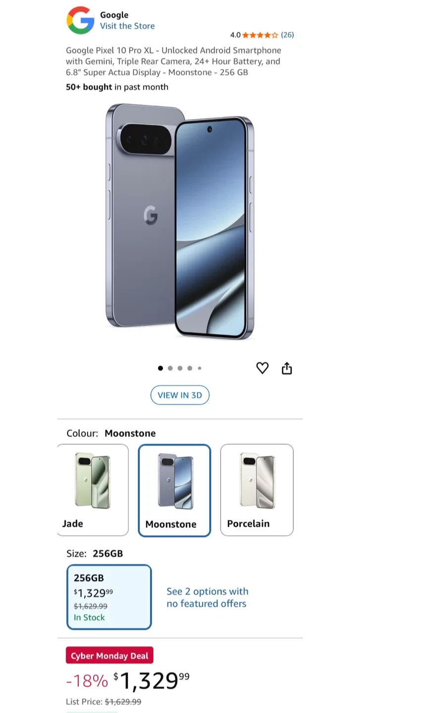 Google Pixel 10 Pro XL - Moonstone - 256 GB - New in Box image indicator(3)