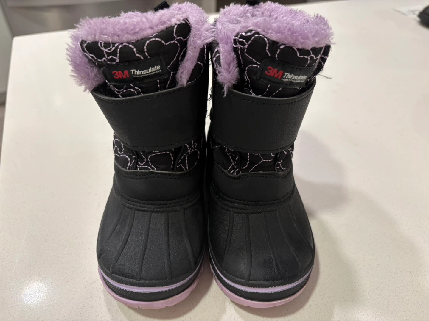 Size 7 3M Thinsulate Black & Purple Kids Snow Boots - photo 3