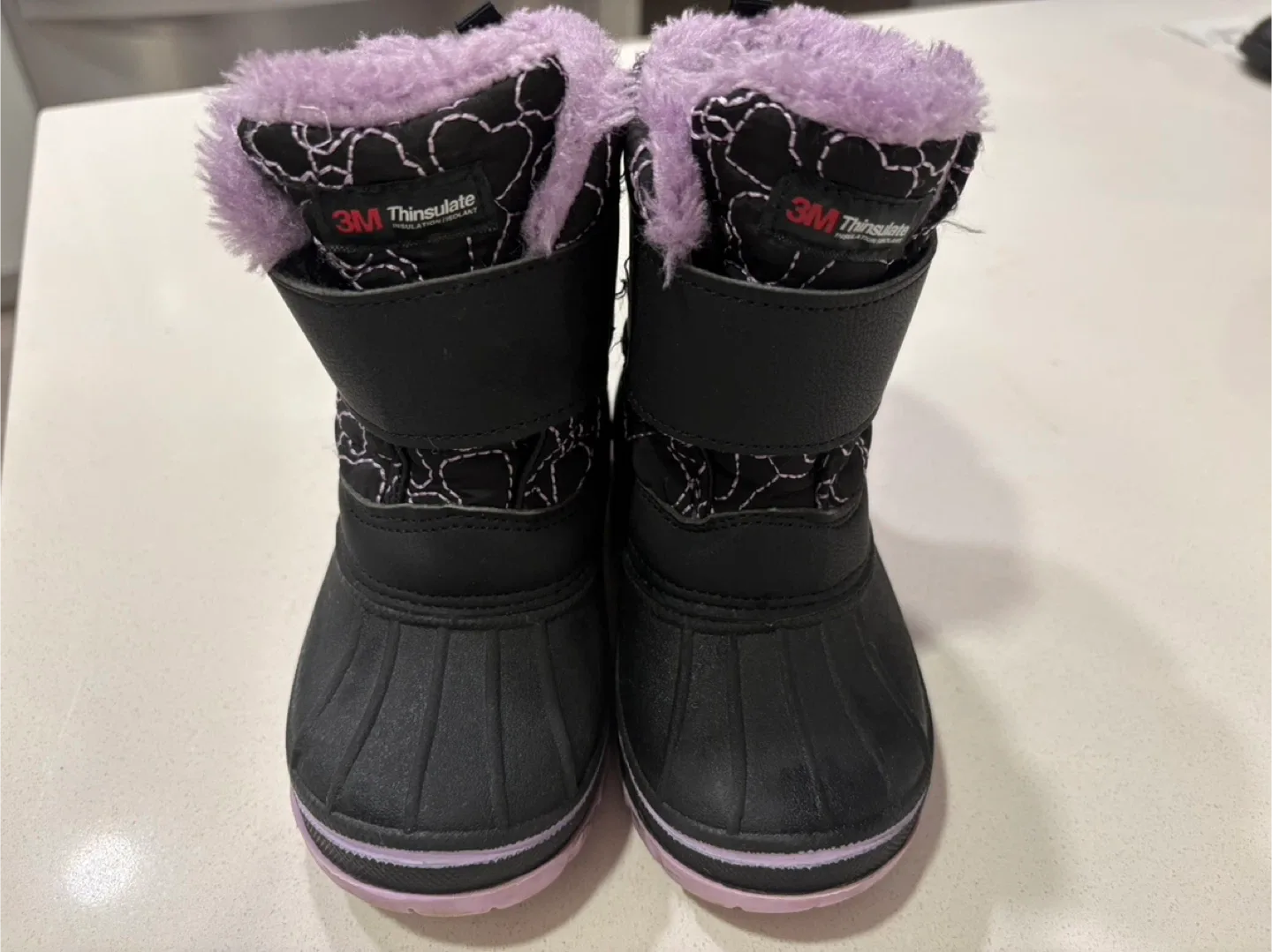Size 7 3M Thinsulate Black & Purple Kids Snow Boots image indicator(3)