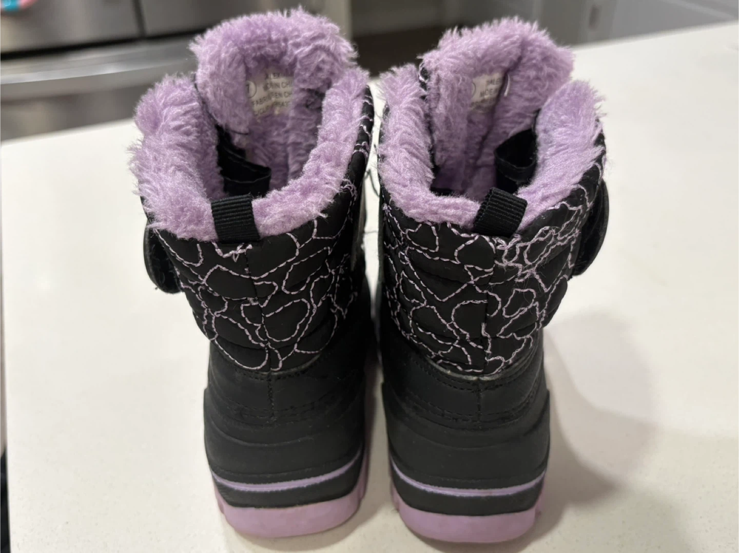 Size 7 3M Thinsulate Black & Purple Kids Snow Boots - photo 4