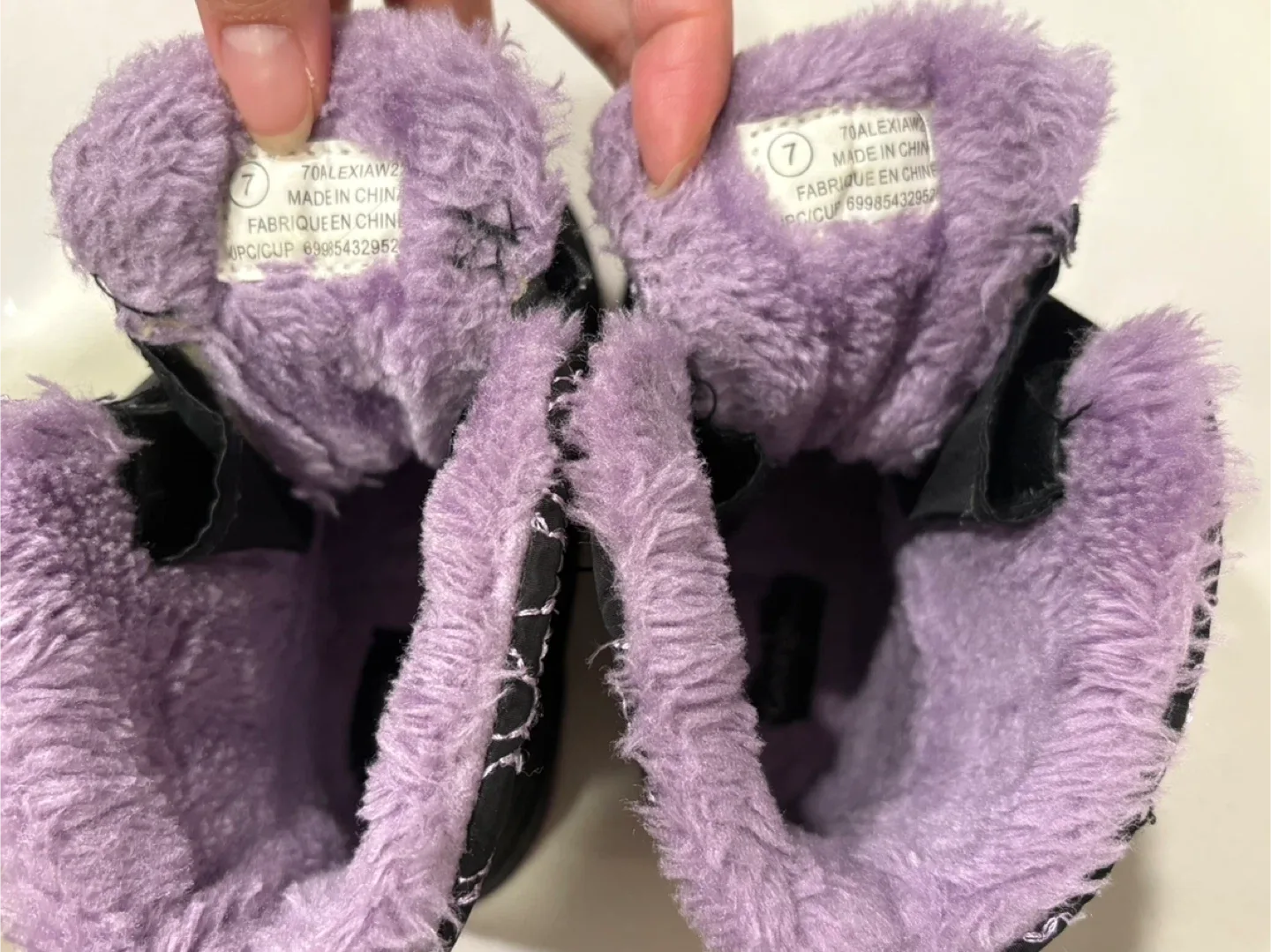 Size 7 3M Thinsulate Black & Purple Kids Snow Boots image indicator(7)