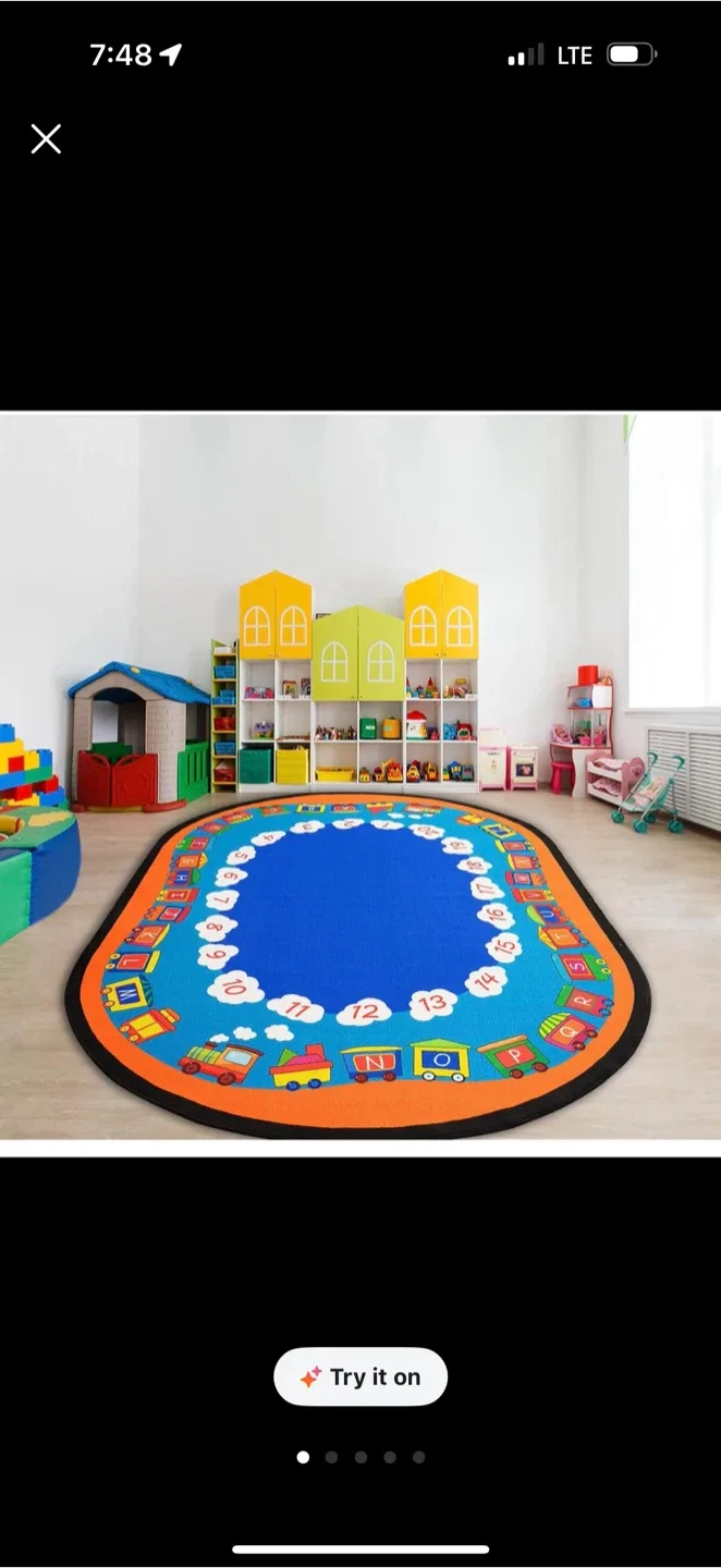 BRAND NEW ! XL Oval Kids Rug 8x14 ft WASHABLE NONSLIP!