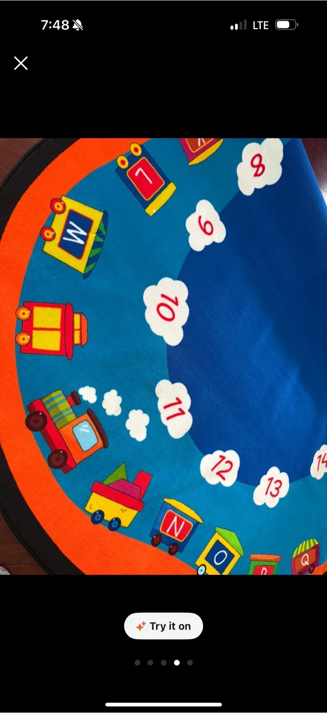 BRAND NEW ! XL Oval Kids Rug 8x14 ft WASHABLE NONSLIP! image indicator(4)