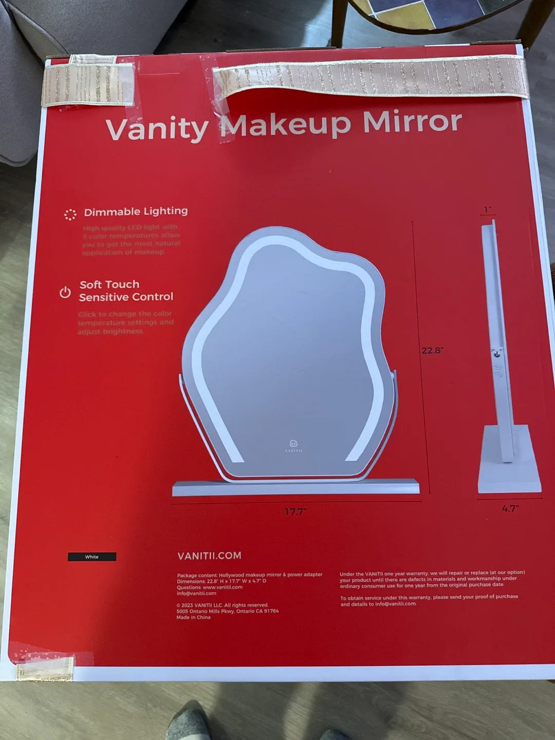 Vanitii Vanity Makeup Mirror - Dimmable Lighting