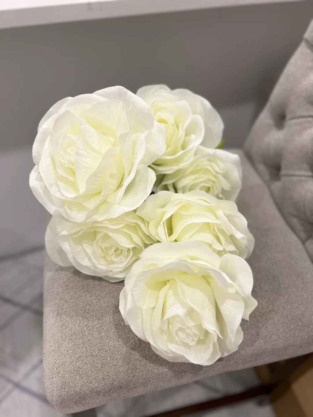 Artificial White/Ivory Roses - 12 pack image indicator(3)