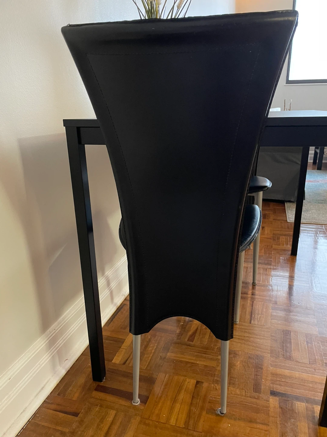 Black Dining Room Table and Two Chair Set - photo 5
