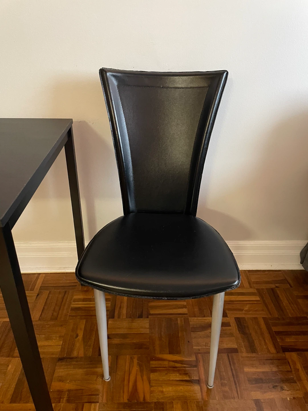 Black Dining Room Table and Two Chair Set - photo 3