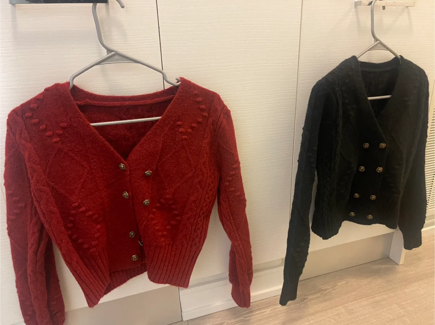 New Cardigan Sweater - Black and Red