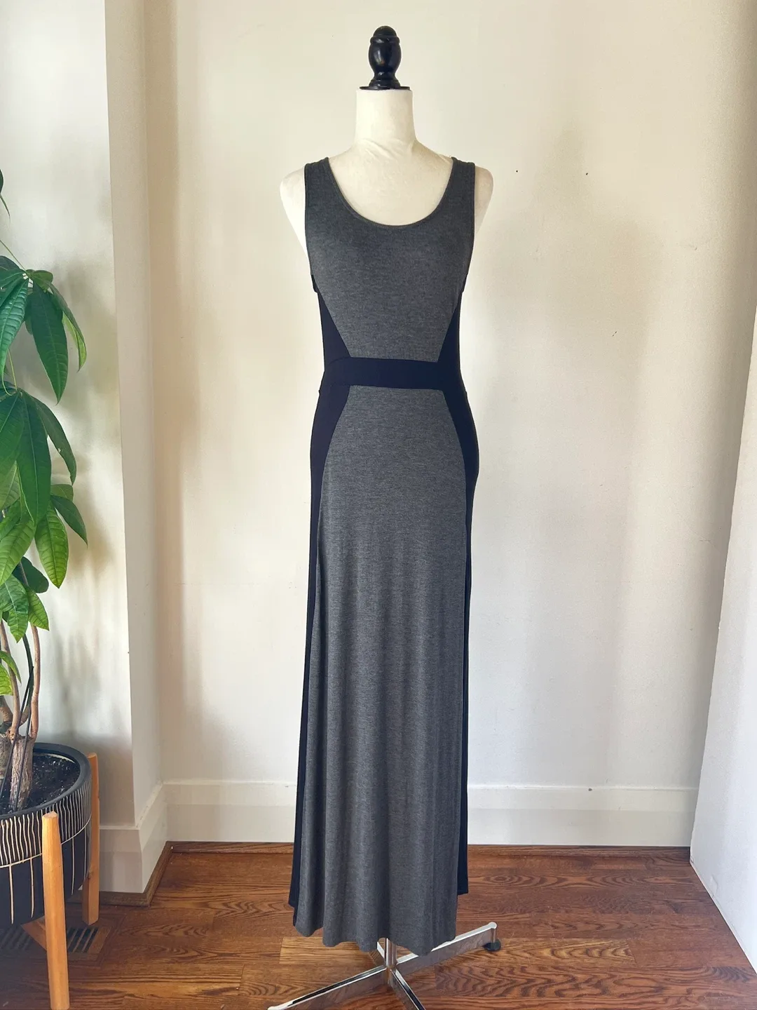 Mendocino Grey & Black Maxi Dress