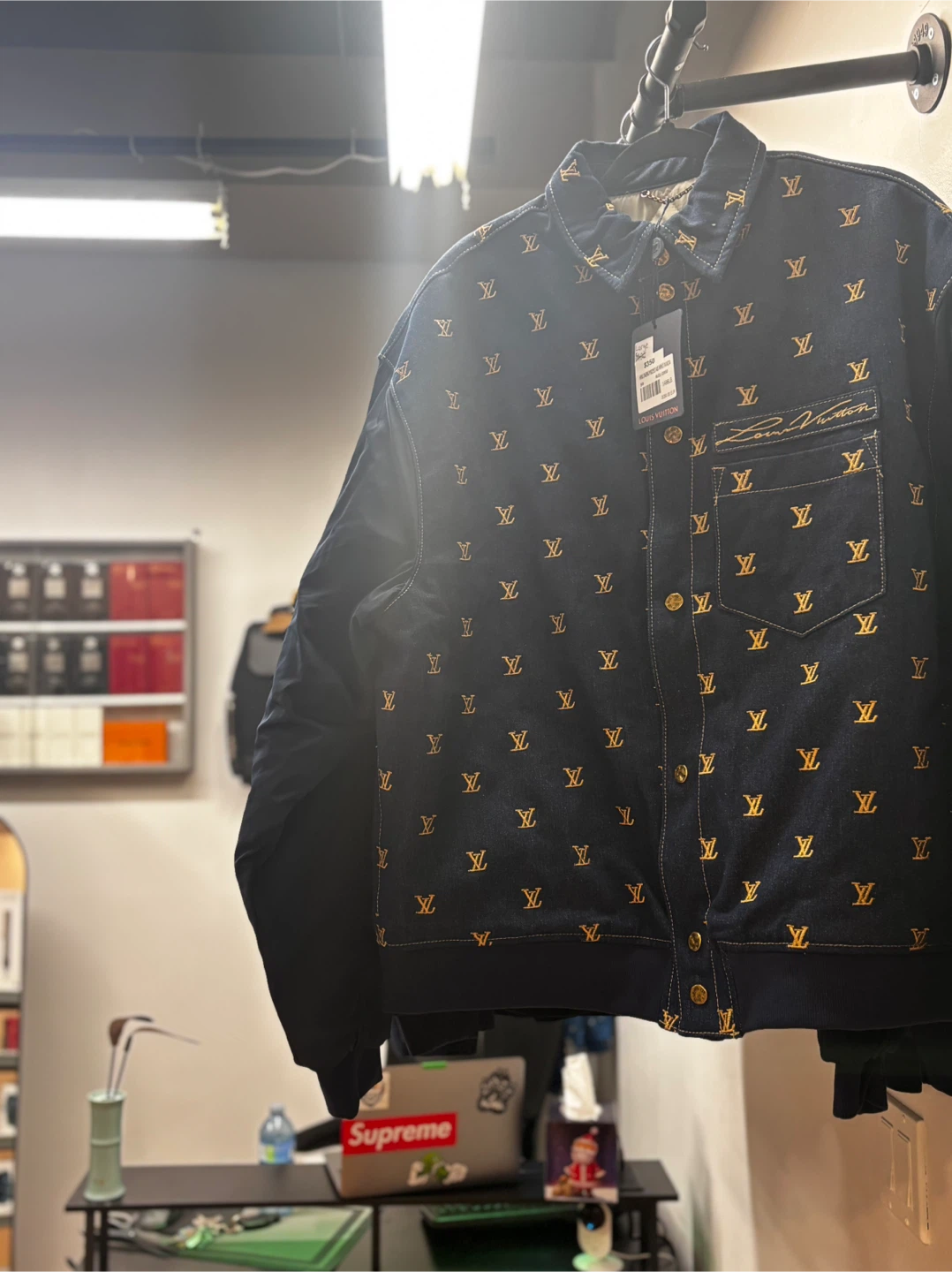 LV Upcycled Denim Varsity Jacket - photo 4