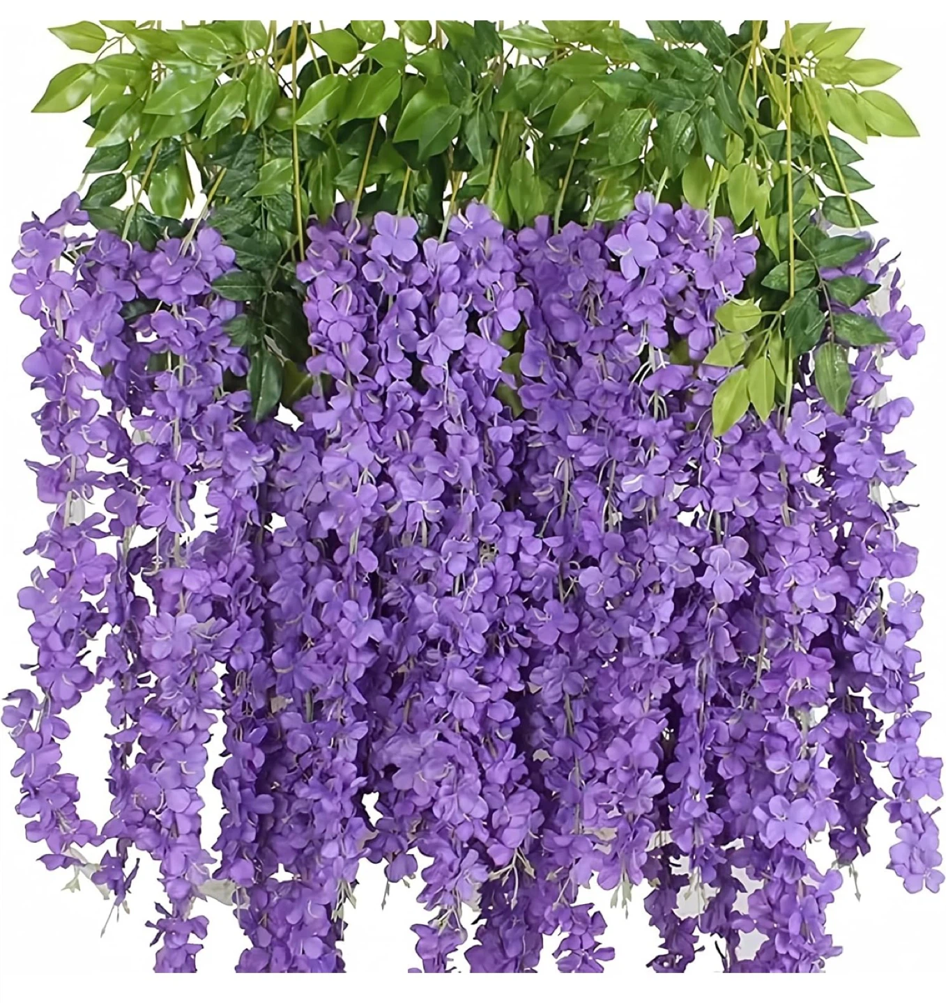 Purple Wisteria Artificial Hanging Flowers - 12 Pack - photo 3