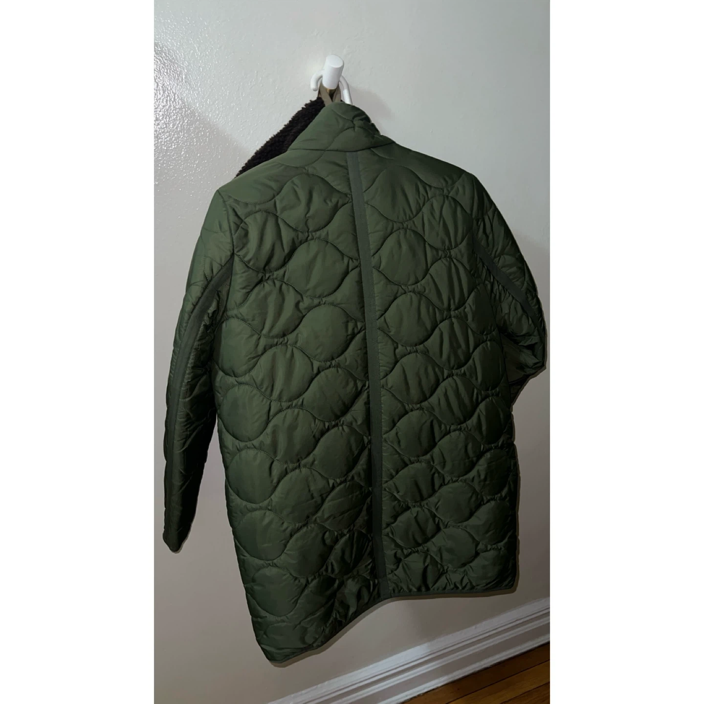J.Crew Quilted Cocoon Coat - Olive Green - photo 3