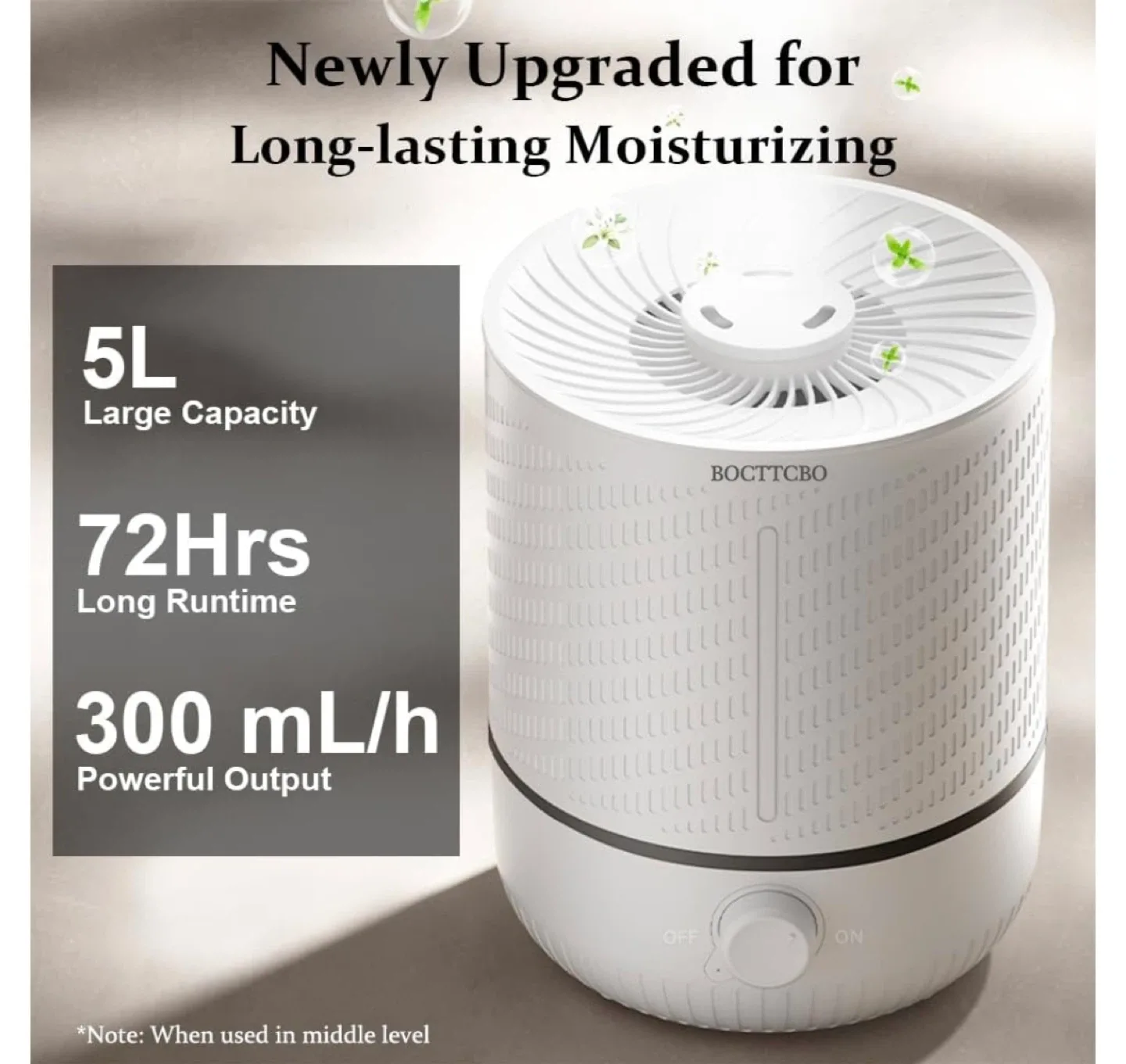 BOCTTBO Humidifier - 5L Capacity