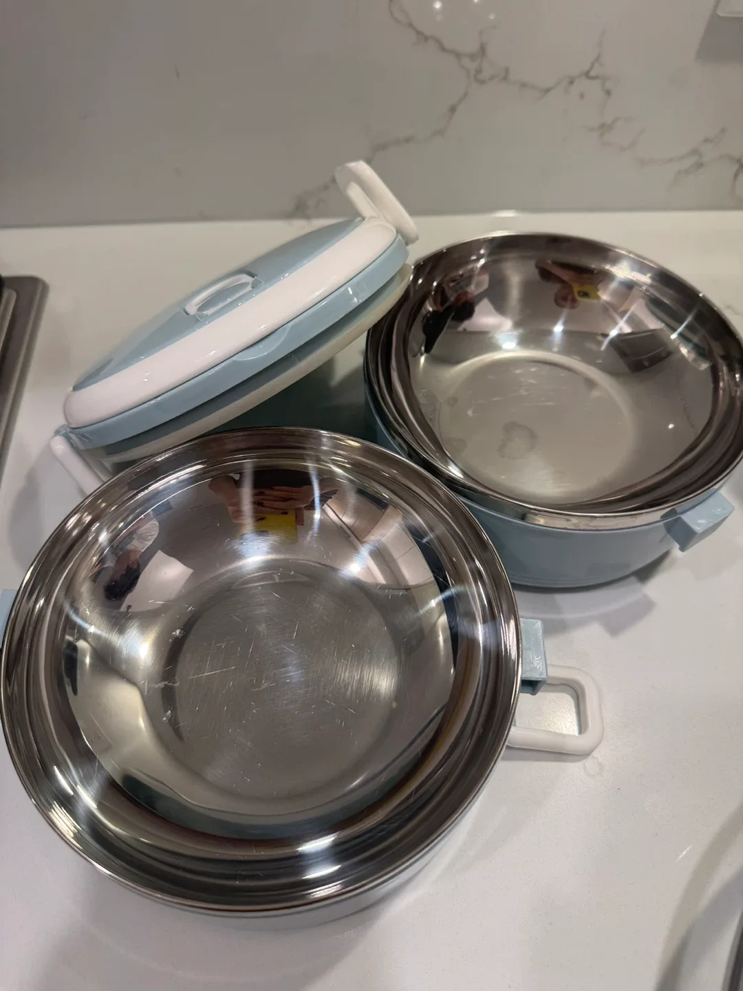 Blue Stainless Steel Bento Lunch Box image indicator(2)