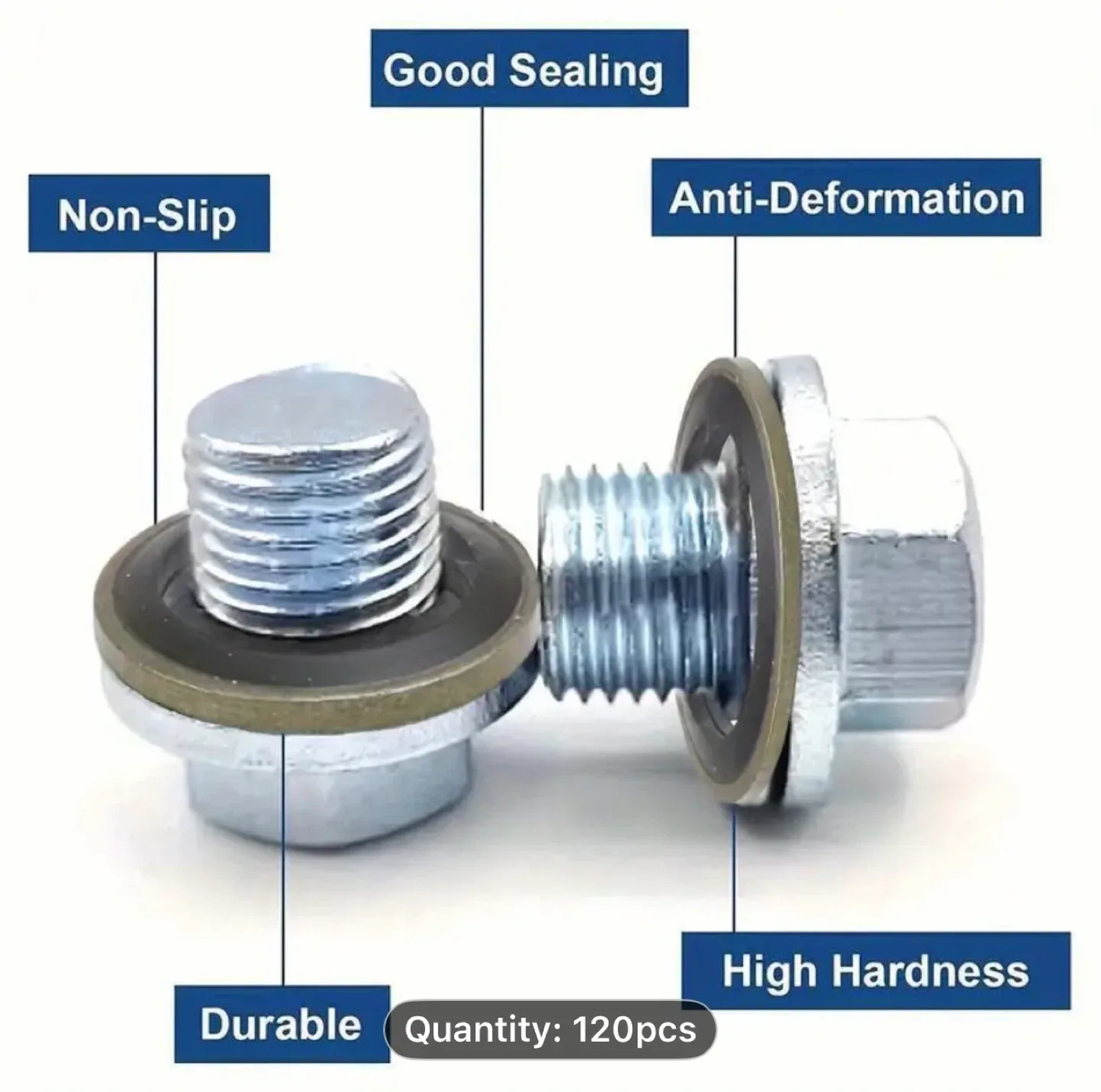 120pcs Box Car Oil Pan Lock Drain Plug Rubber image indicator(6)