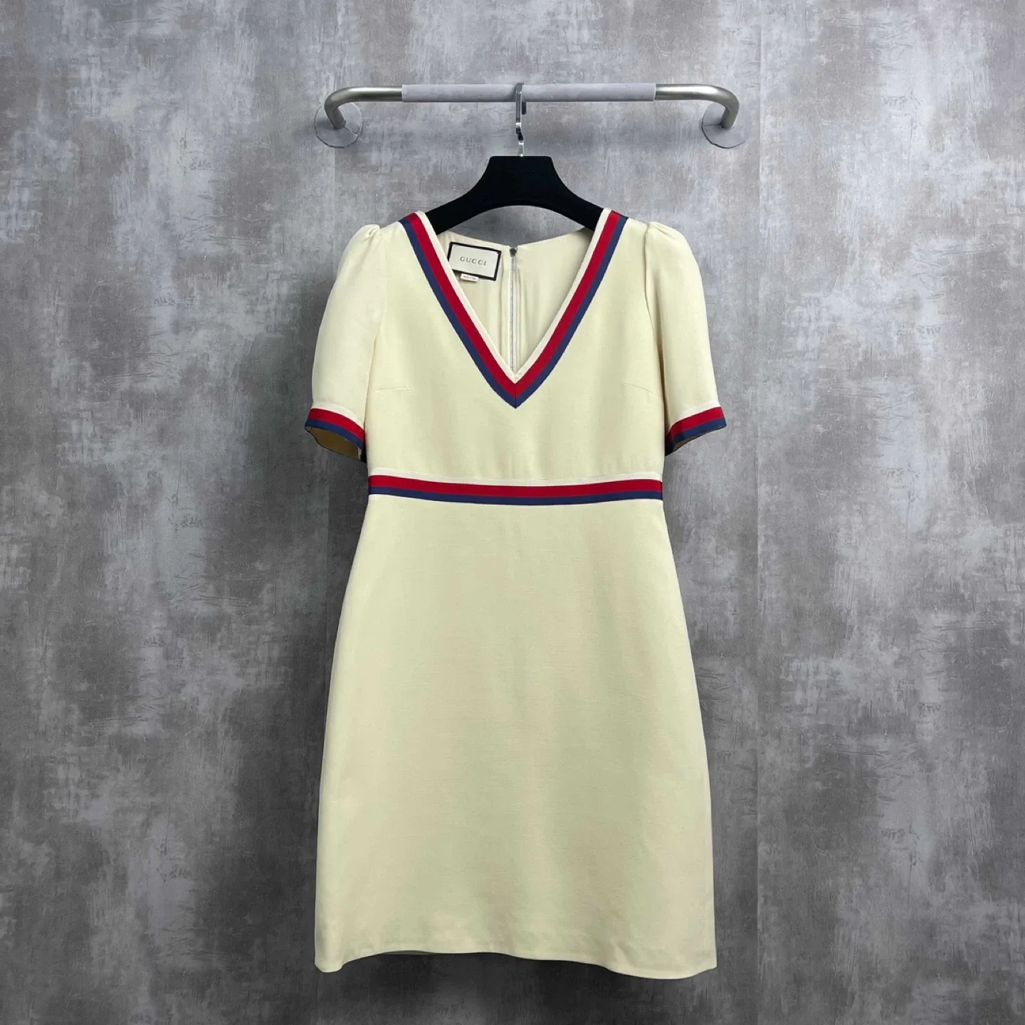 Gucci Cream Dress with Red & Blue Trim