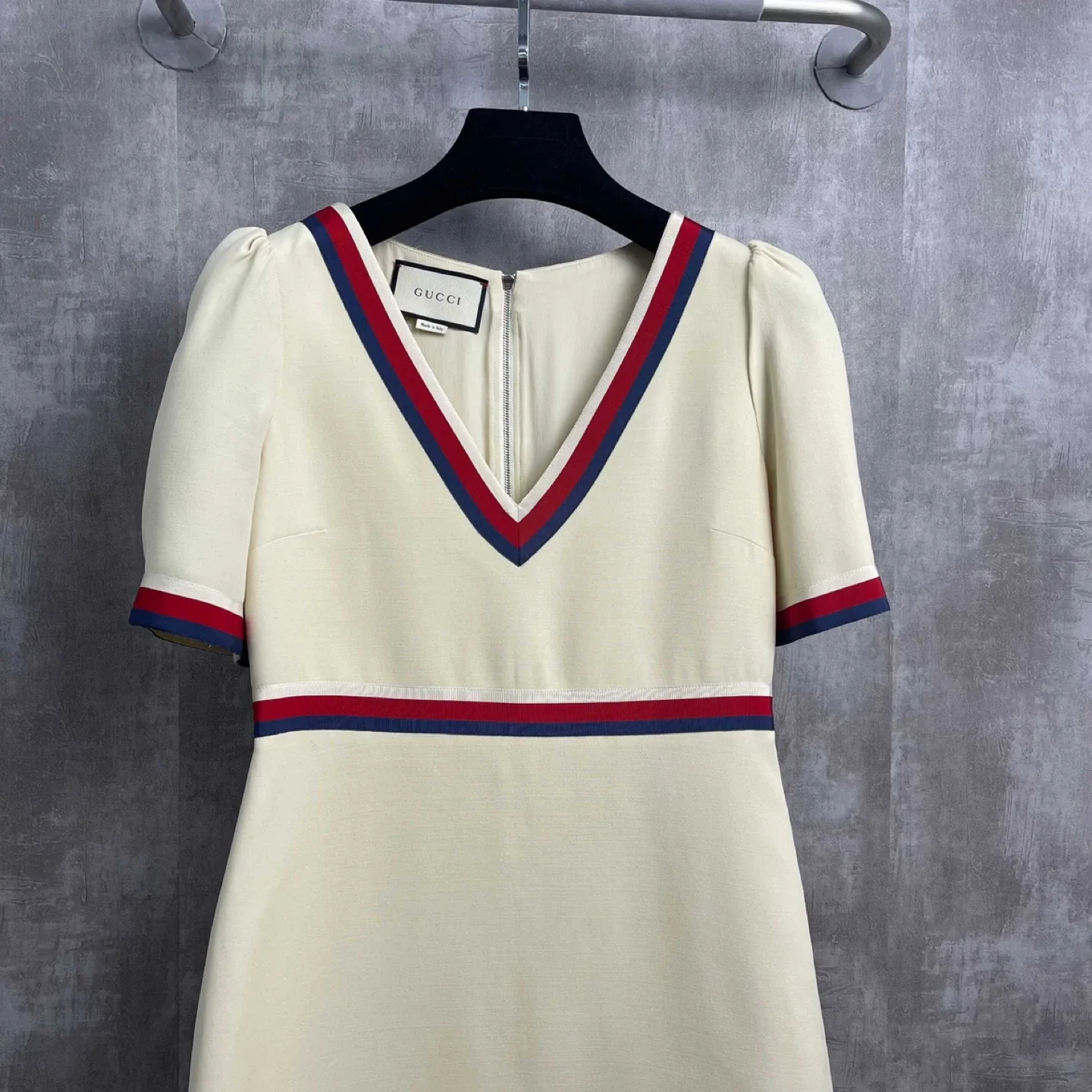 Gucci Cream Dress with Red & Blue Trim image indicator(2)