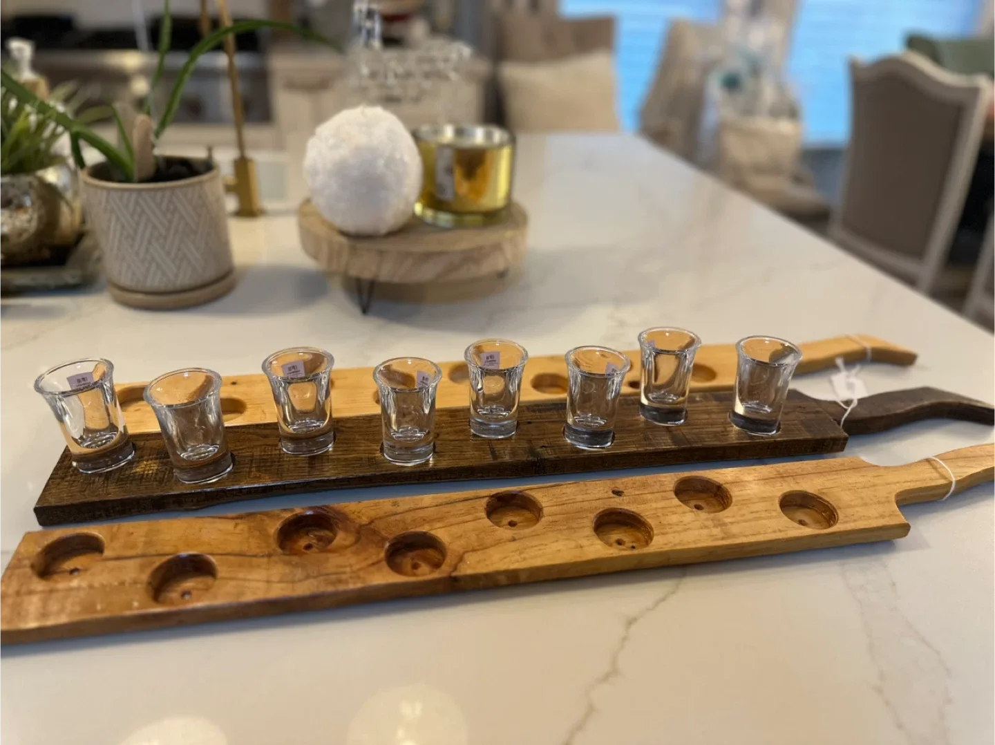 Solid wood shot glass holder/server