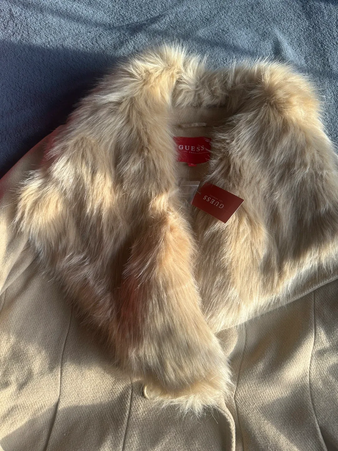 Guess Mandy Fur Trim Wool Coat - XL