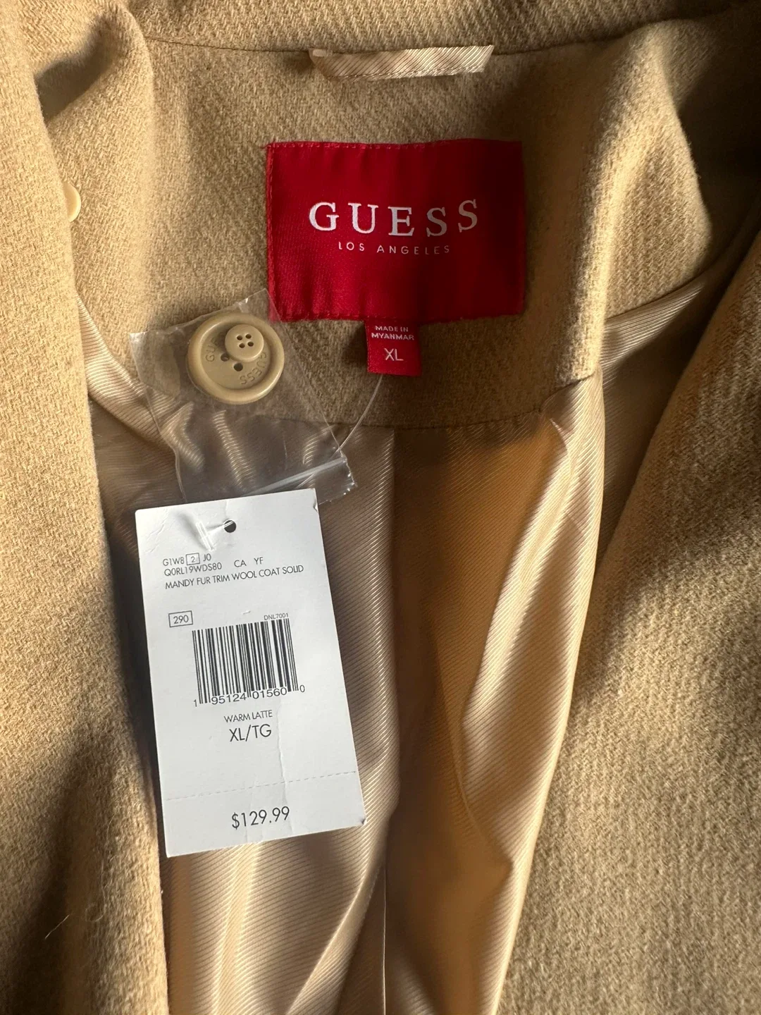 Guess Mandy Fur Trim Wool Coat - XL image indicator(5)