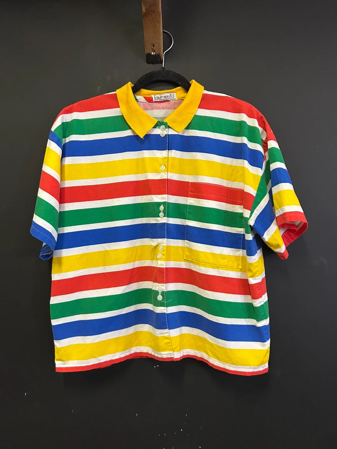Vintage Cray Magic Striped Polo Shirt